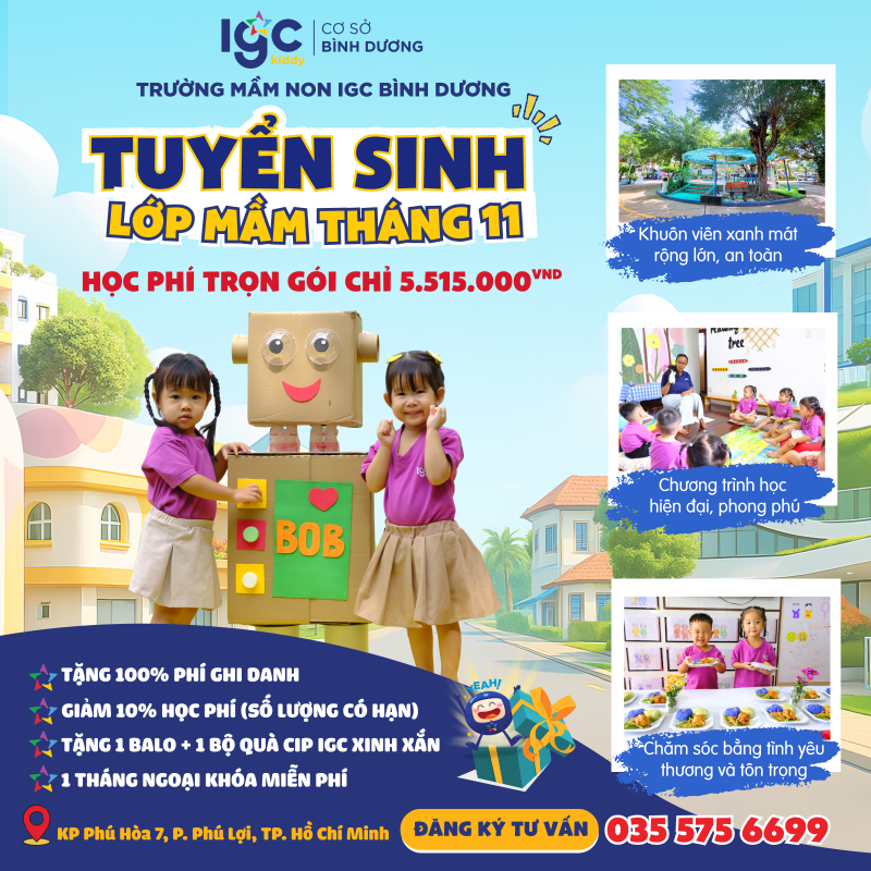 TUYỂN SINH LỚP MẦM MỚI THÁNG 11.2025 - HỌC PHÍ TRỌN GÓI CHỈ 5.515.000VNĐ