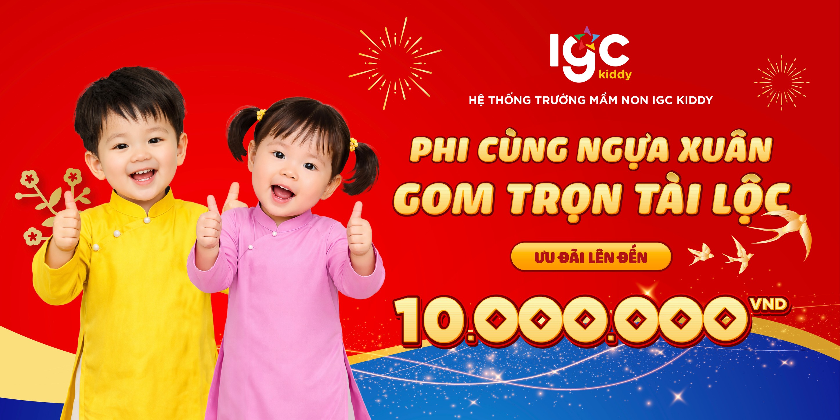 PHI CÙNG NGỰA XUÂN – GOM TRỌN TÀI LỘC ƯU ĐÃI TẾT 2026 lên đến 10,000,000 VND TỪ IGC KIDDY