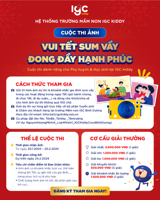 CUỘC THI ẢNH: TẾT SUM VẦY, ĐONG ĐẦY HẠNH PHÚC CÙNG IGC KIDDY📸